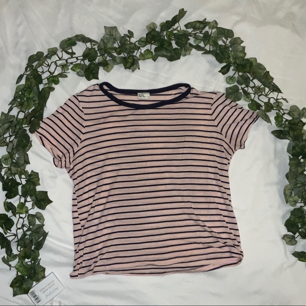 Pink and White Stripped Tee